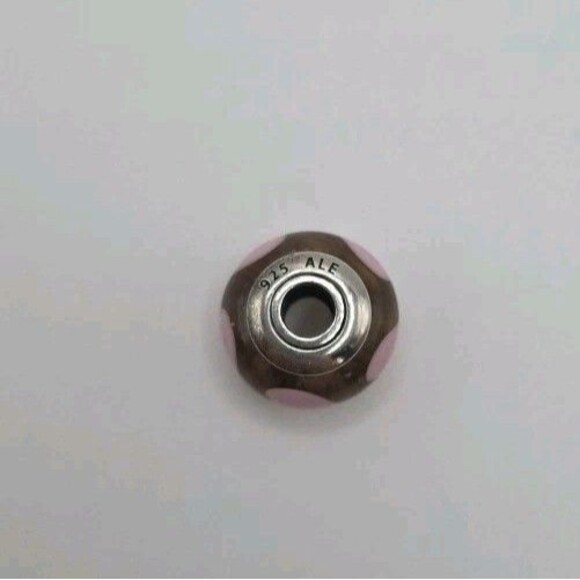 Pandora 925 ALE Sterling Silver & Murano Glass Heart Pink Heart Charm Bead - Picture 3 of 4